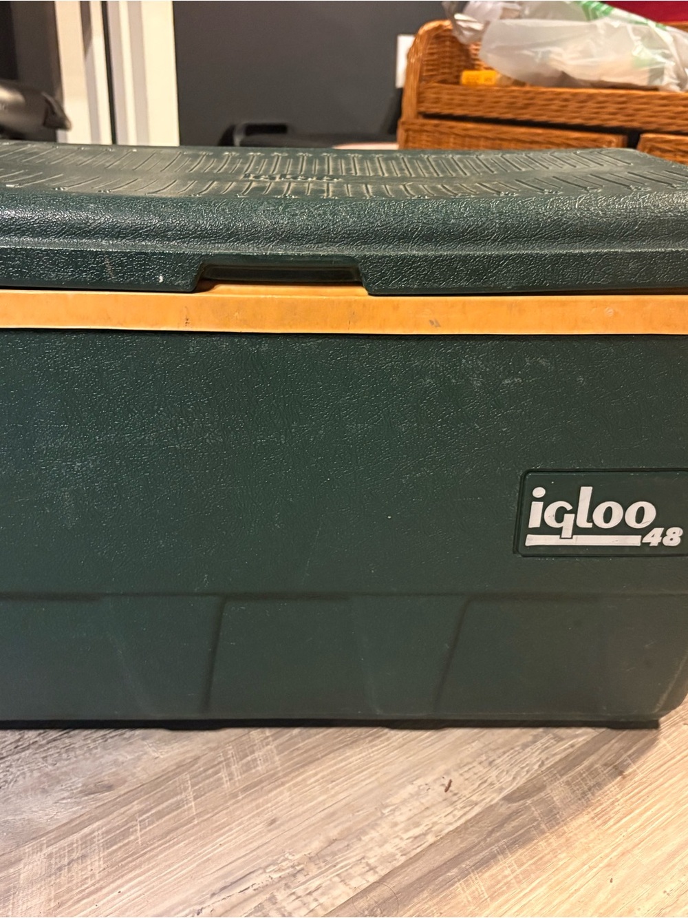 Vintage 1986 Igloo Green and Orange Cooler Chest